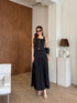 Square Neckline Button Down Sleeves Tops With Skirts Sets